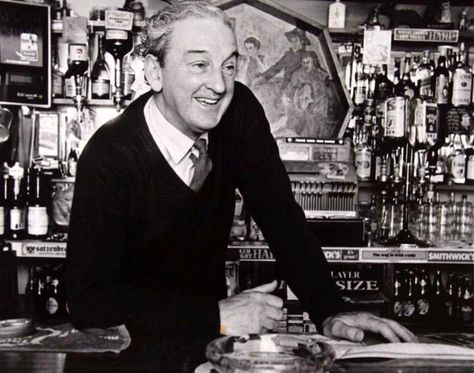 John B. Keane at his pub in Listowel, Kerry.