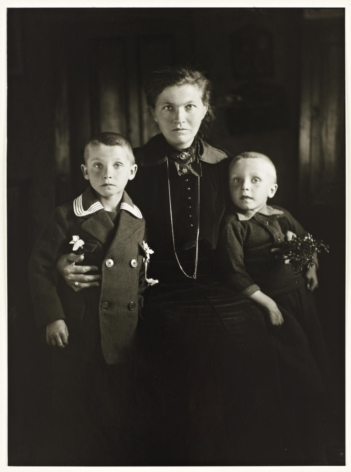 Widow with her Sons c.1921, printed 1990 August Sander 1876-1964 ARTIST ROOMS Tate and National Galleries of Scotland. Lent by Anthony d'Offay 2010 http://www.tate.org.uk/art/work/AL00018