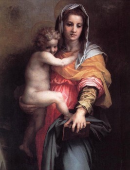 Andrea del Sarto's Madonna delle Arpie, in which the madonna looks almost identical to the painter, Maria Puder.