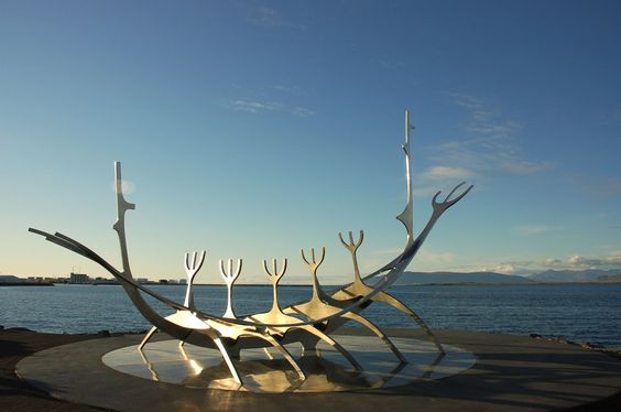 Erlendur enjoys walking along the waterfront, which features this Viking-inspired sculpture by Jon Gunnar Arnason.