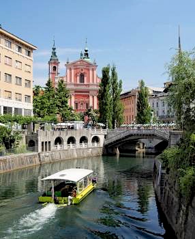 Ljubljanica River, Slovenia, formerly part of Yugoslavia, to which travels late in the novel.