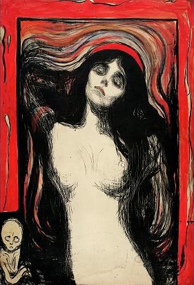 "Madonna" by Edvard Munch, with child in bottom left.