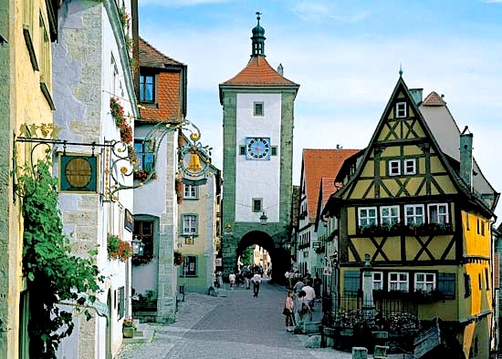 Rothenburg ob der Tauber, a small Alpine town similar to the one Vivvie owns and where she spent her honeymoon.