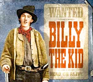 Colorized version of the only verified photo of Billy the Kid.