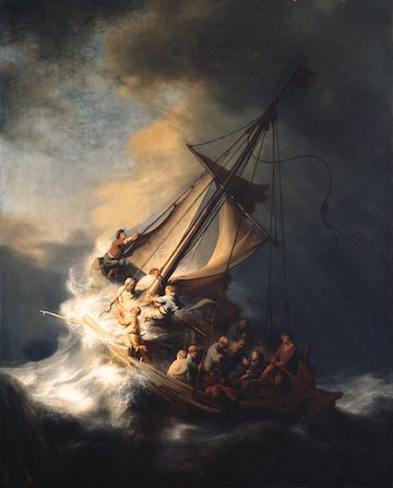 Rembrandt, "Christ in the storm on the Sea of Galilee," 1633.
