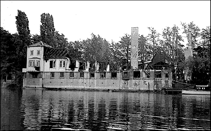 Stromsholmen, the little island in the middle of the Motala River in Norrkoping, was destroyed by fire in the 1930s. The narrator thinks dancing here would be dancing on the Titanic.