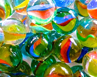 The light shining through glass marbles is another images that repeats throughout the novel.