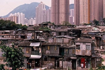 A poor shanty town like Diamond Hill in the Kowloon section of Hong Kong.
