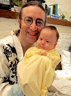 Lennon with son Sean, with whom he has been spending most of his days in New York.