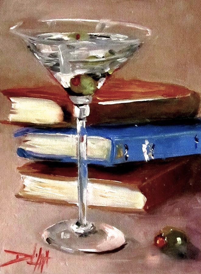 "Martini and Books," a painting by Delilah Smith. Click for more information.