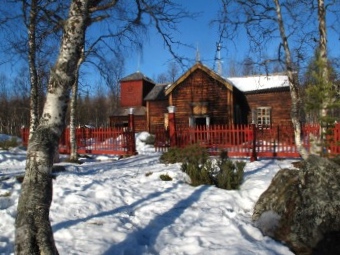 Pielpajarvi Church, in Inari, Lapland.