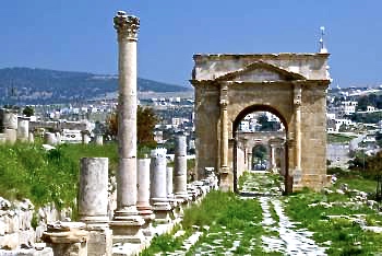 Roman ruins in Jerash, which Margaret visits with a Jordanian friend, to Cassie's horror.
