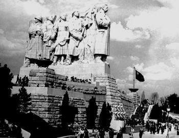 The enormous Stalin Statue, built in 1955, was demolished in 1962, when Stalin's reputation plummeted. Sam meets a Russian who wants to escape Prague in the shadow of what was once this statue.