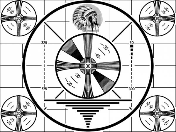 The novel has several references to the Indian head test pattern used for black and white TV up to 1970.