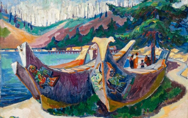 "War Canoes, Alert Bay," 1912.